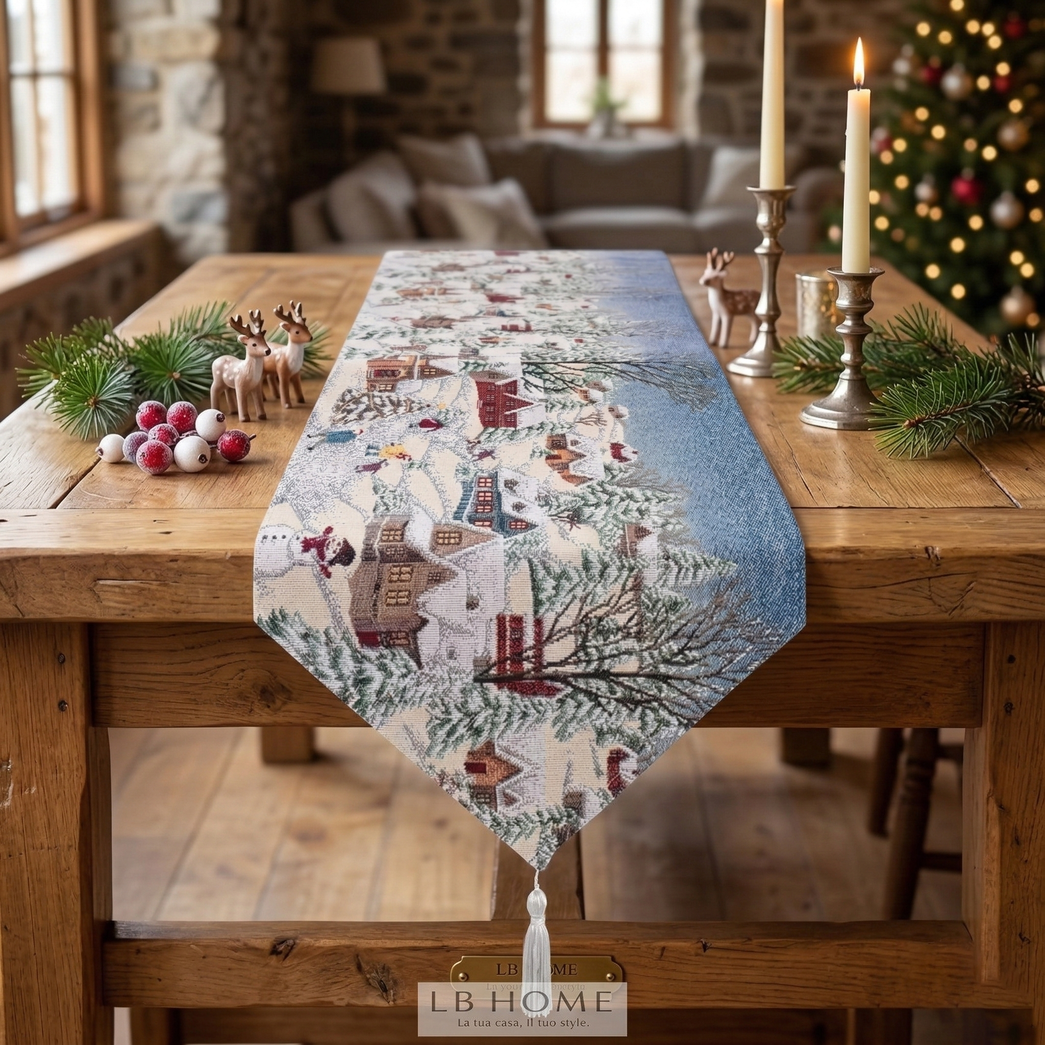 Runner gobelin collezione Borgo alpino