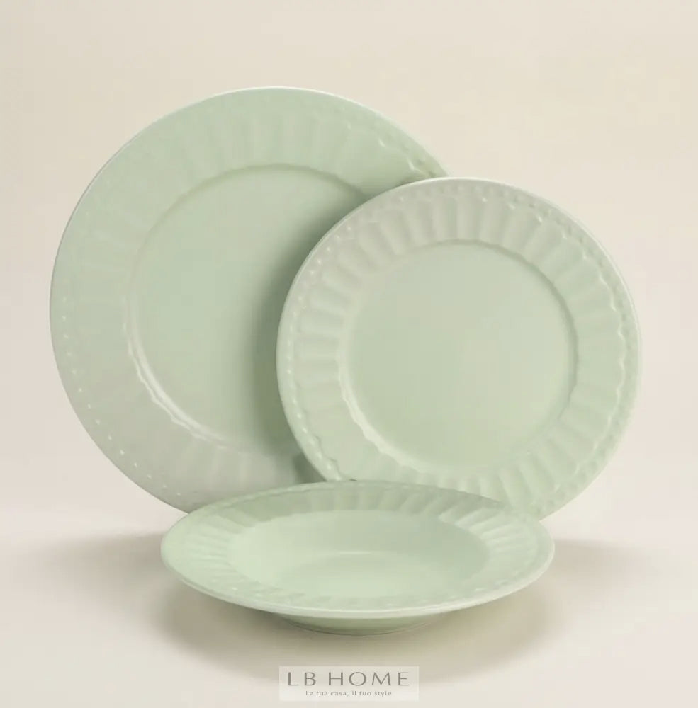 Servizio piatti 2 posti ’Demetra’ verde pastello Piatti