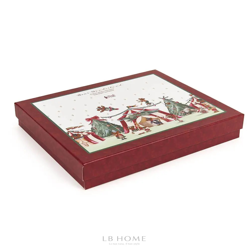 Set 2 vassoi albero Bear wonderland Tavola Natale