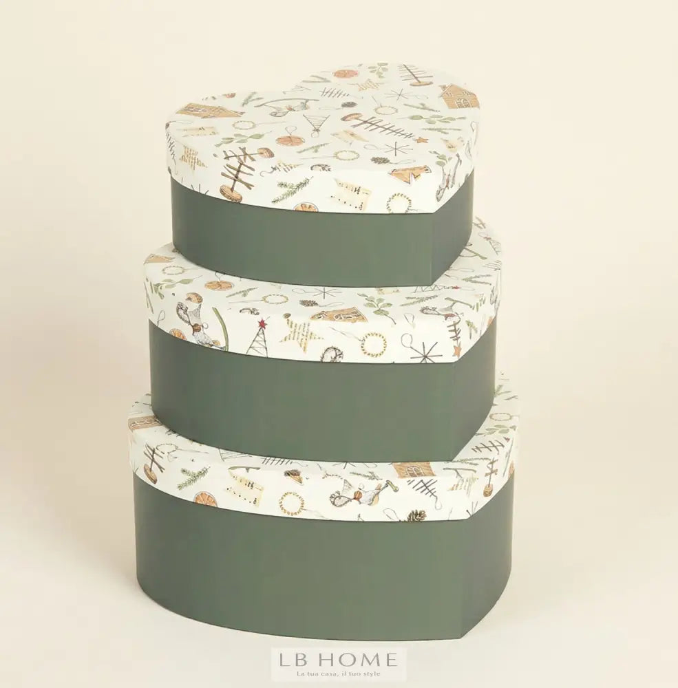 Set 3 scatola Ricordi Decoro Natale