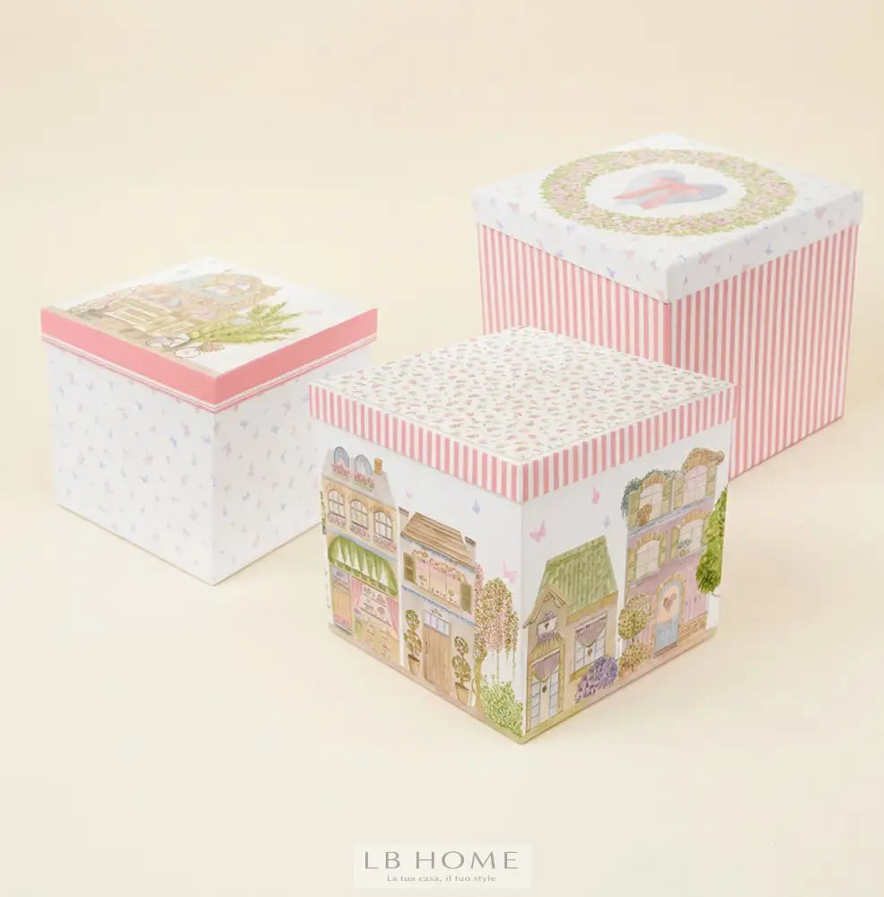 Set 3 scatole La vie en rose Scatola