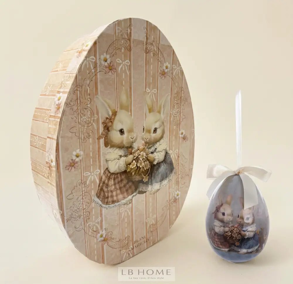 Set 8 Uova Pasquali Decorative con Scatola Regalo Decorazioni Pasquali