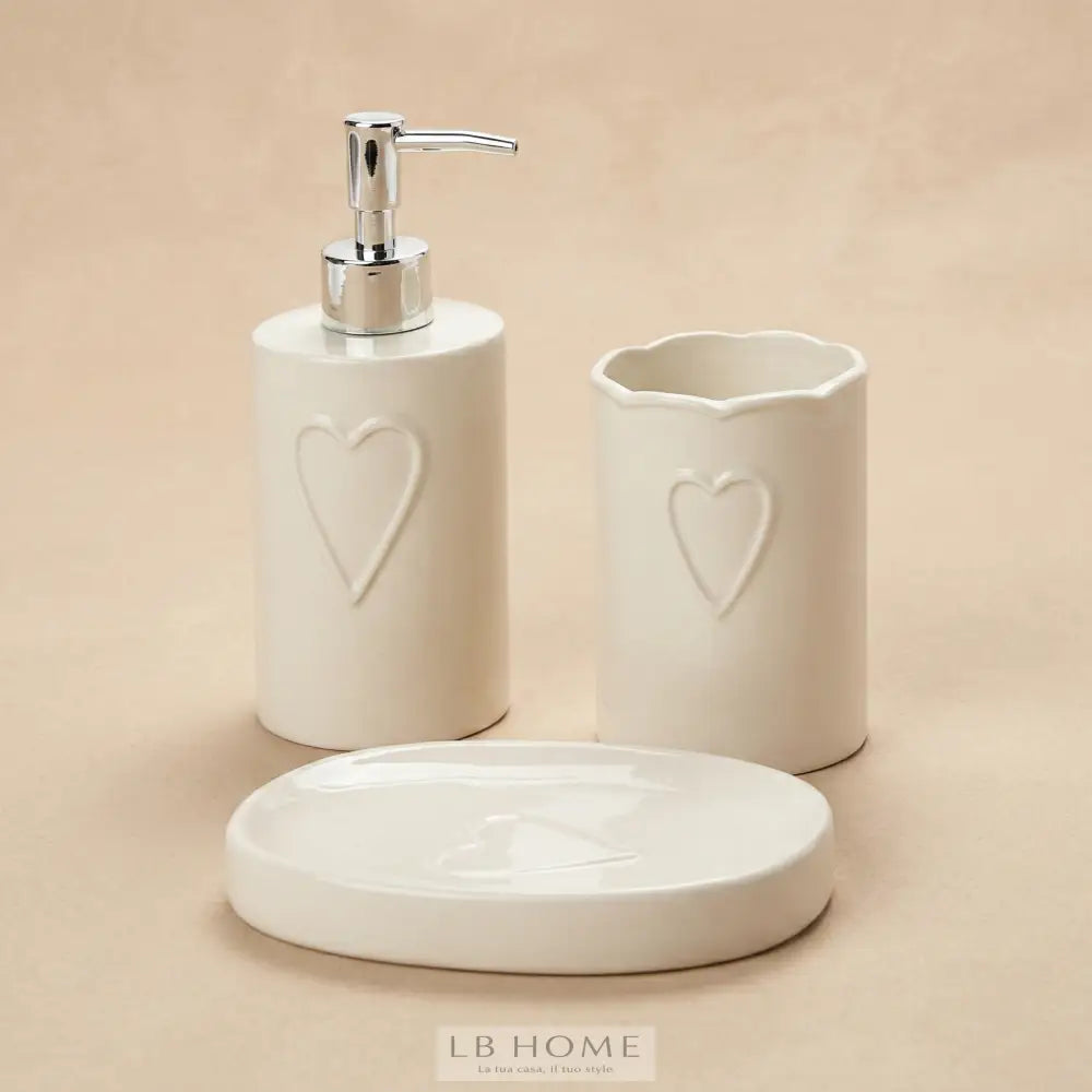 Set bagno cuore tortora Accessori bagno