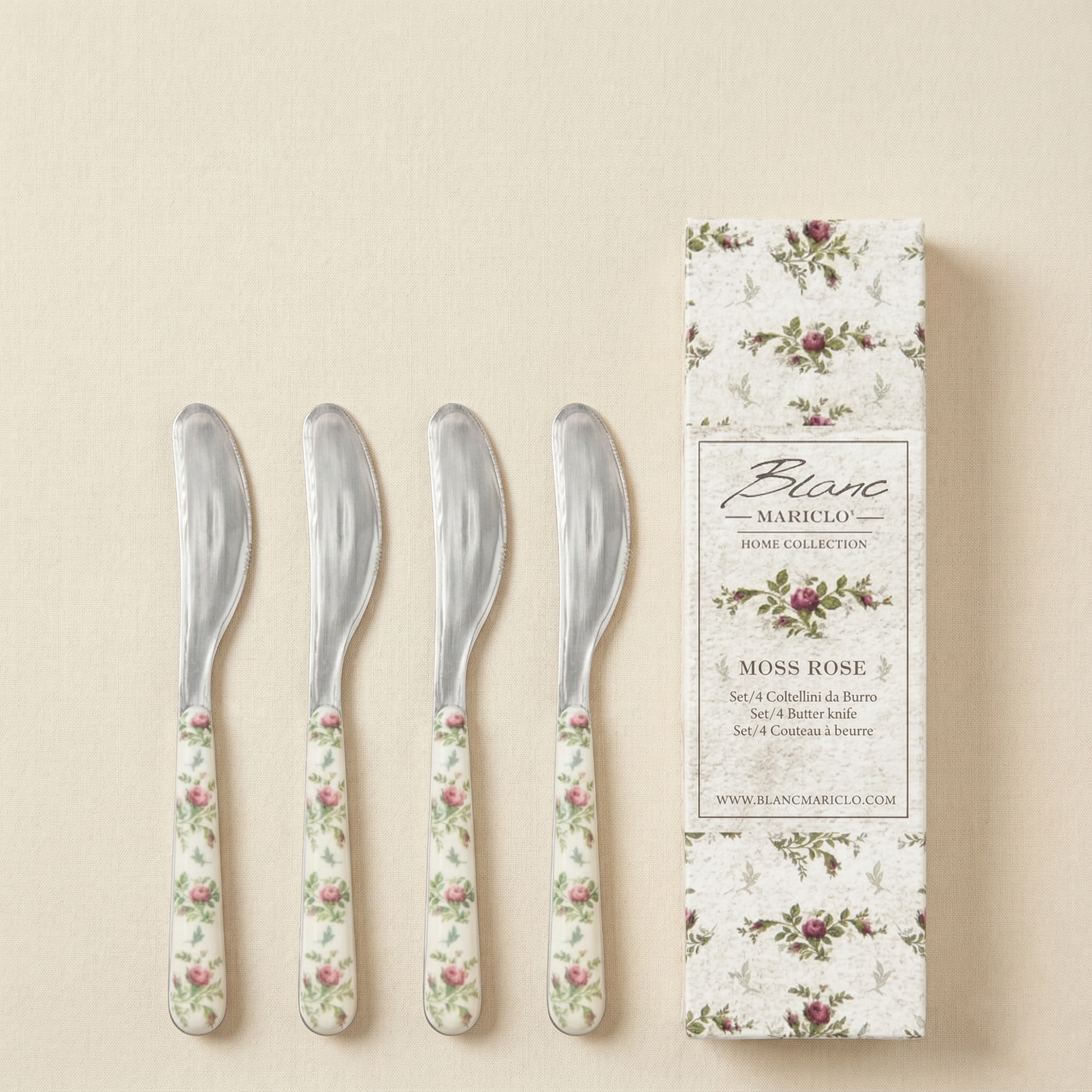 Set 4 coltellini Moss Rose