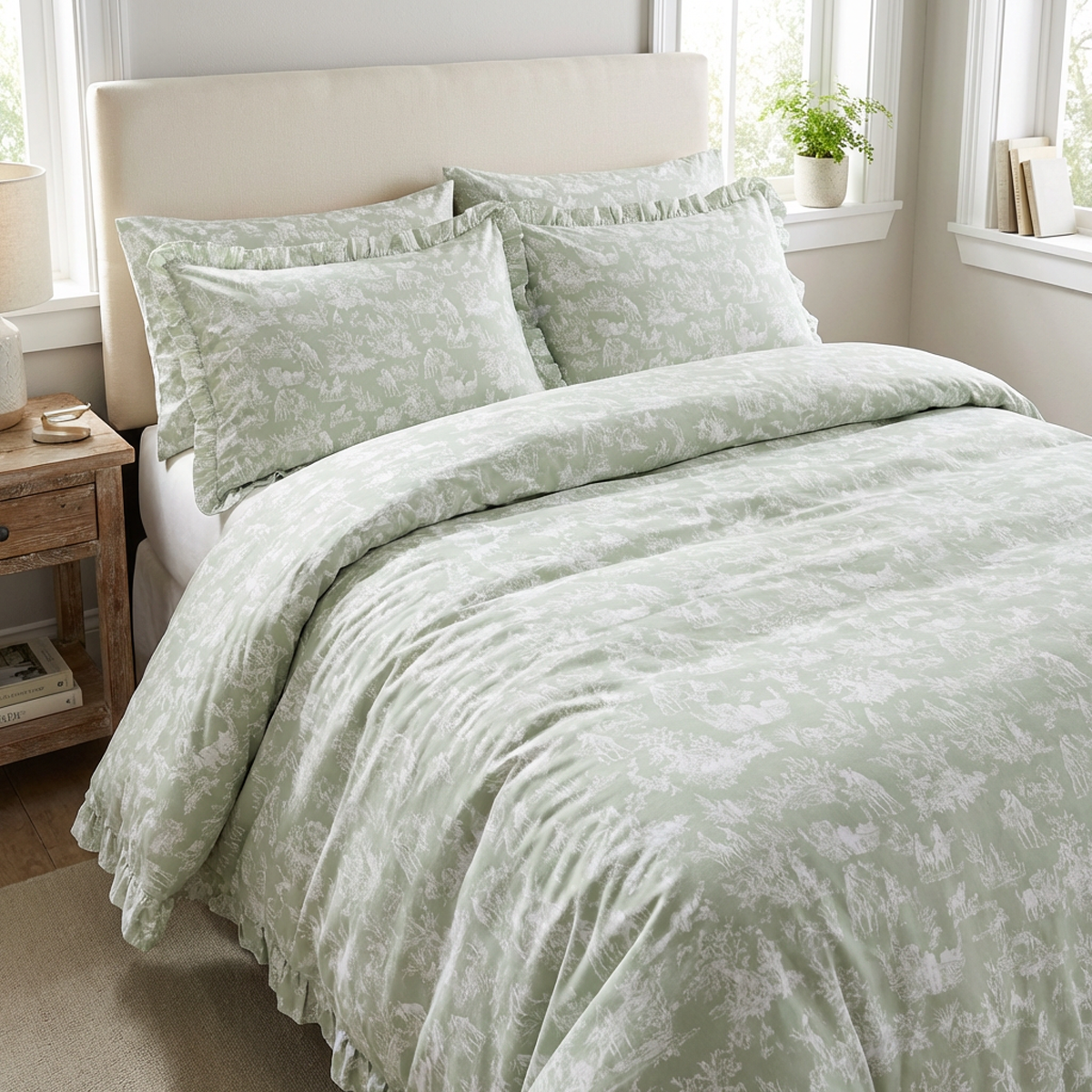 Parure copripiumino matrimoniale Toile de Jouy