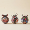 Set 14 sfere di natale con scatola esagonale cani