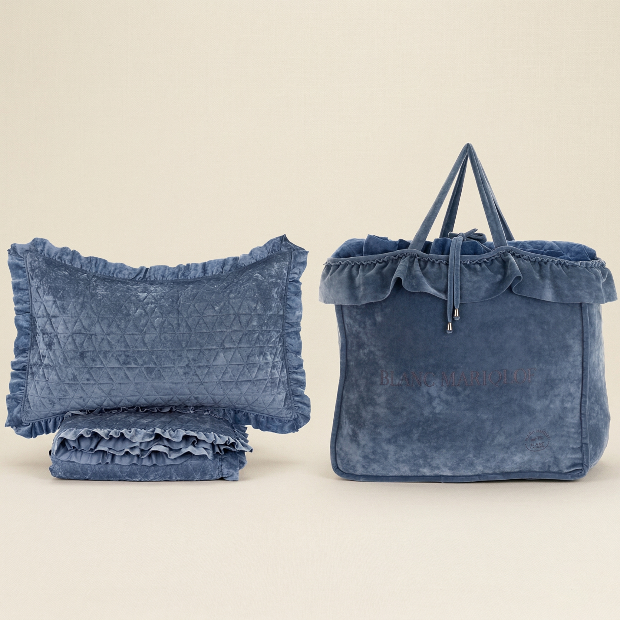 Set trapunta matrimoniale e copriguanciali Velluto all'arena