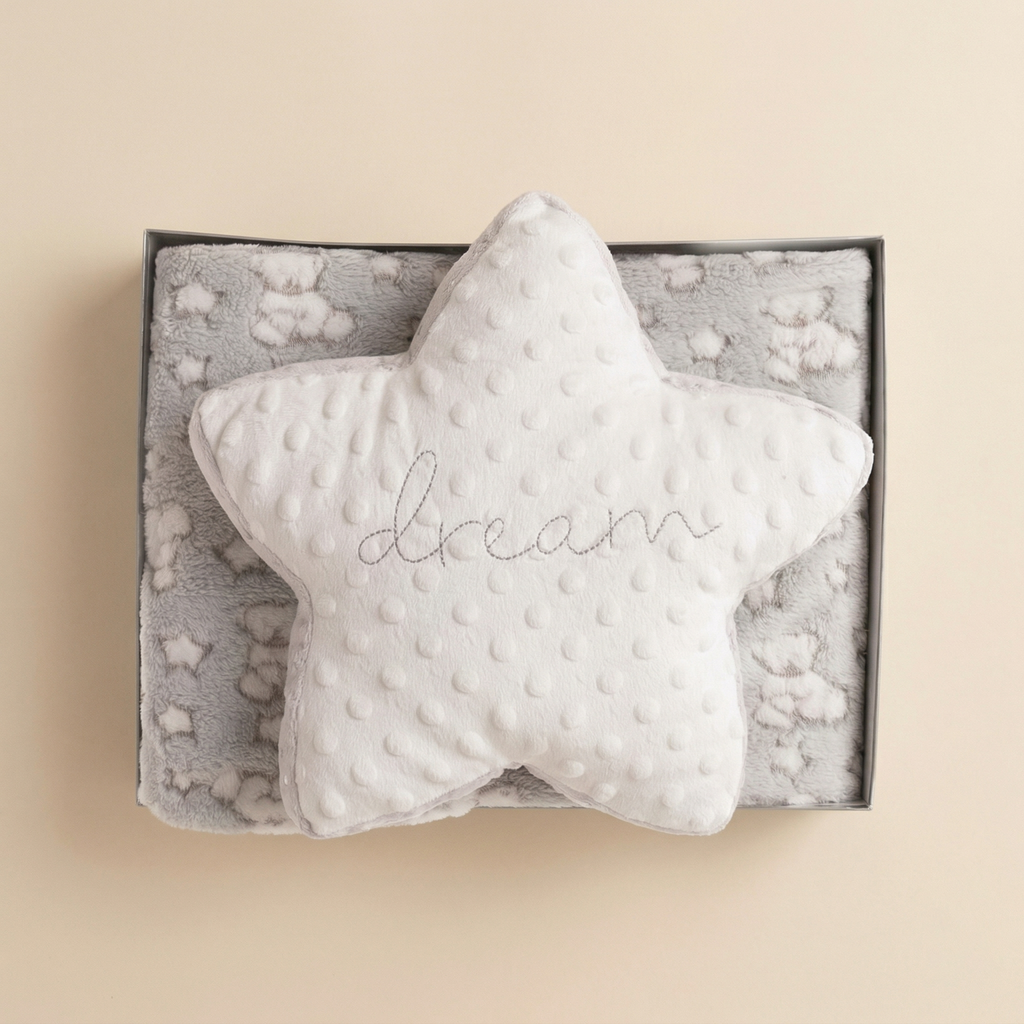 Set regalo Plaid e cuscino stella Dream