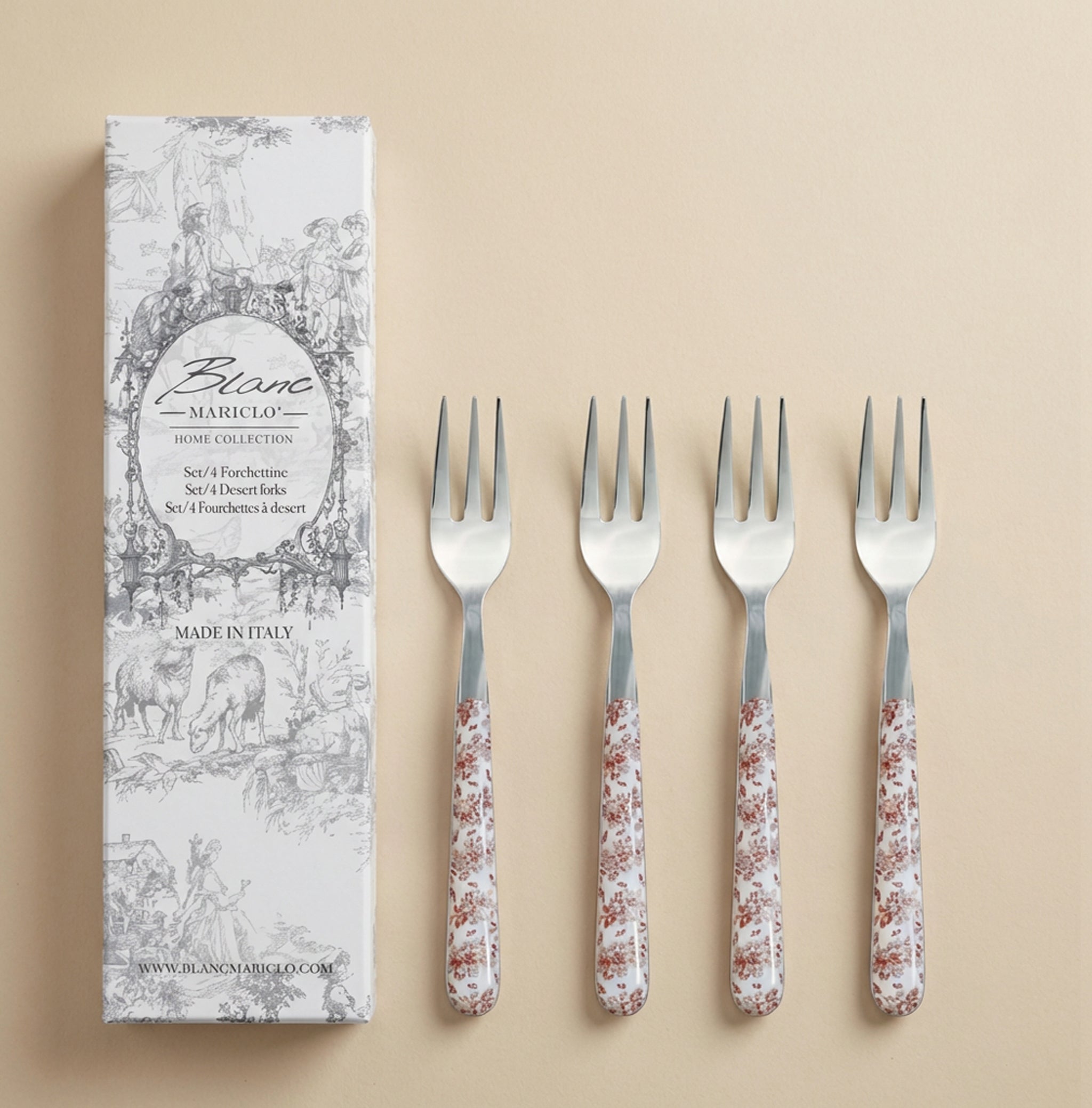 Set 4 forchette dolce Diana Rose