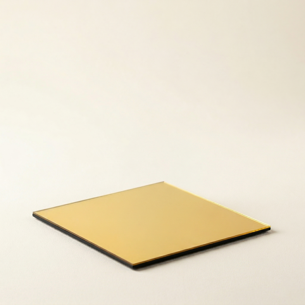 Base specchio quadrata oro