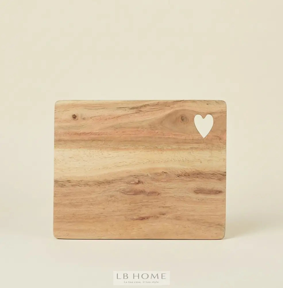 Tagliere in acacia con cuori 15x20 Tagliere