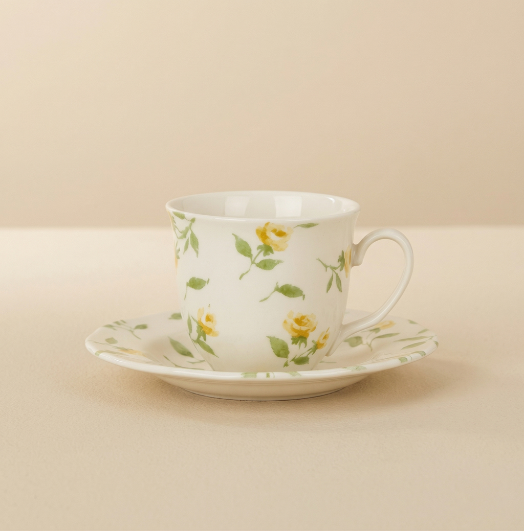 Set 2 tazzine caffè Floret yellow
