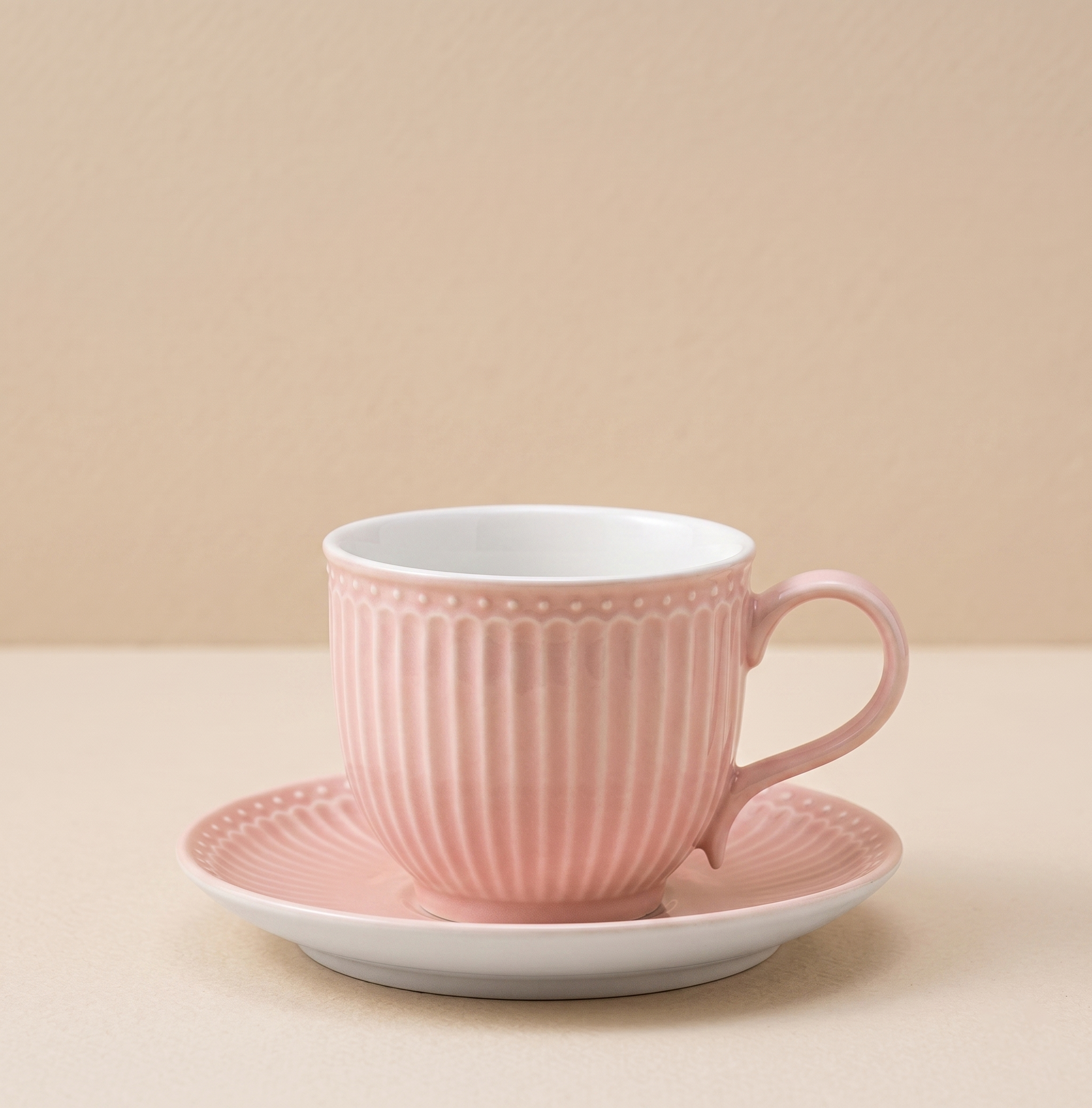 Tazza con piattino Alice rosa