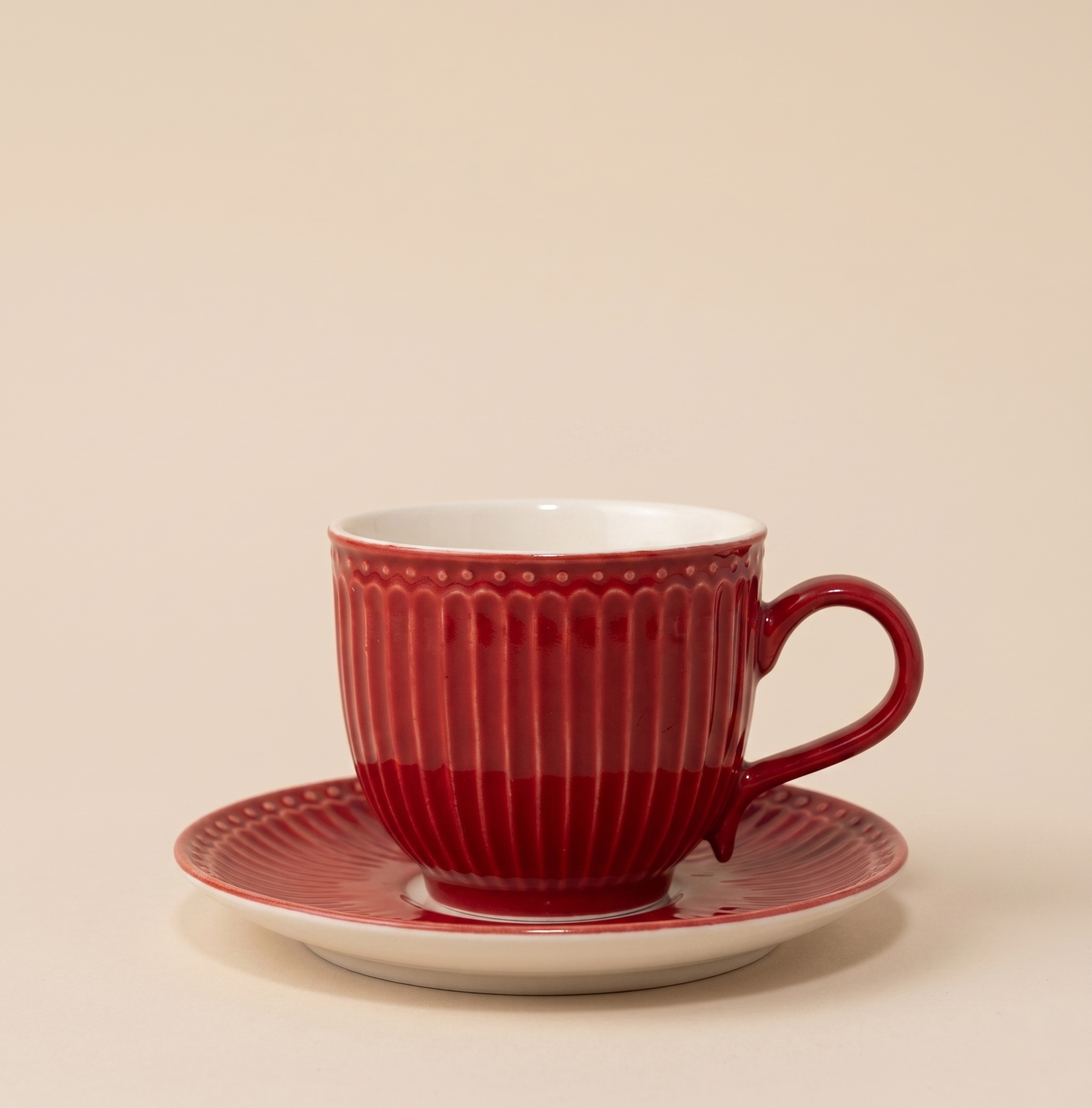 Tazza con piattino Alice rossa
