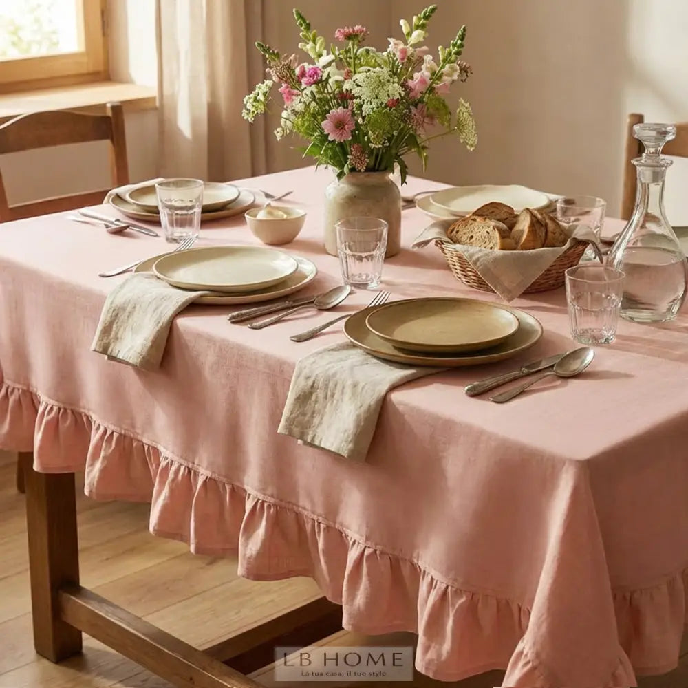 Tovaglia Annette con balza 160x200cm Tovaglia