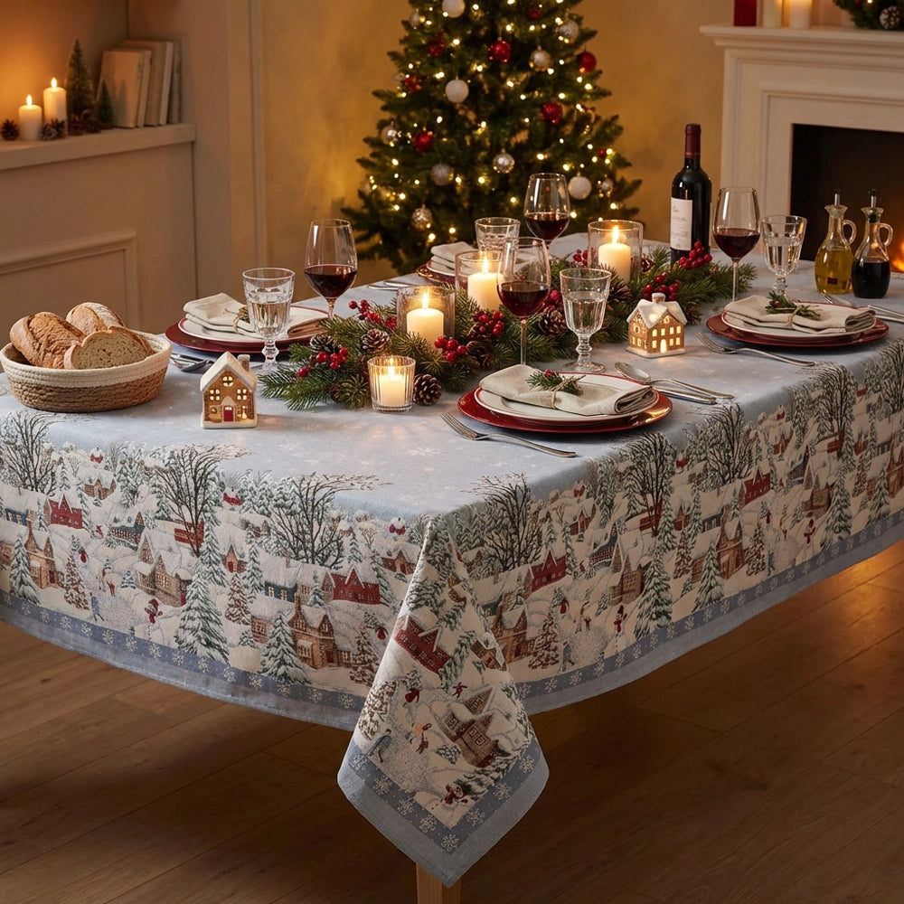 Tovaglia centrotavola gobelin 140x140cm collezione Borgo alpino