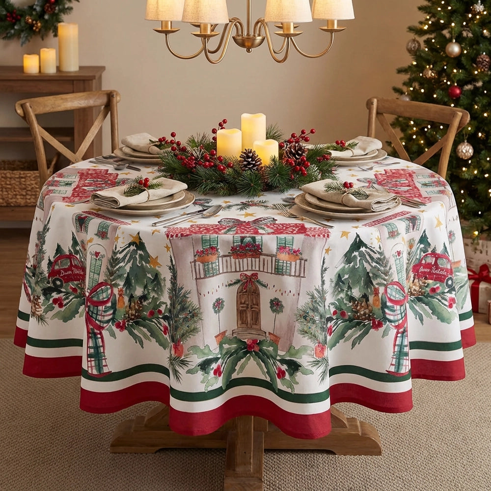 Tovaglia rotonda "Natale italiano" ø 165cm
