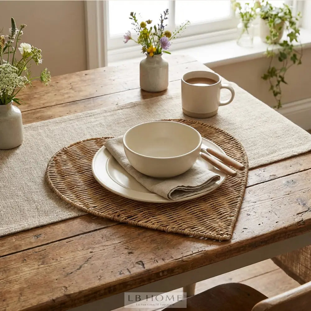 Tovaglietta vimini cuore Tovaglietta