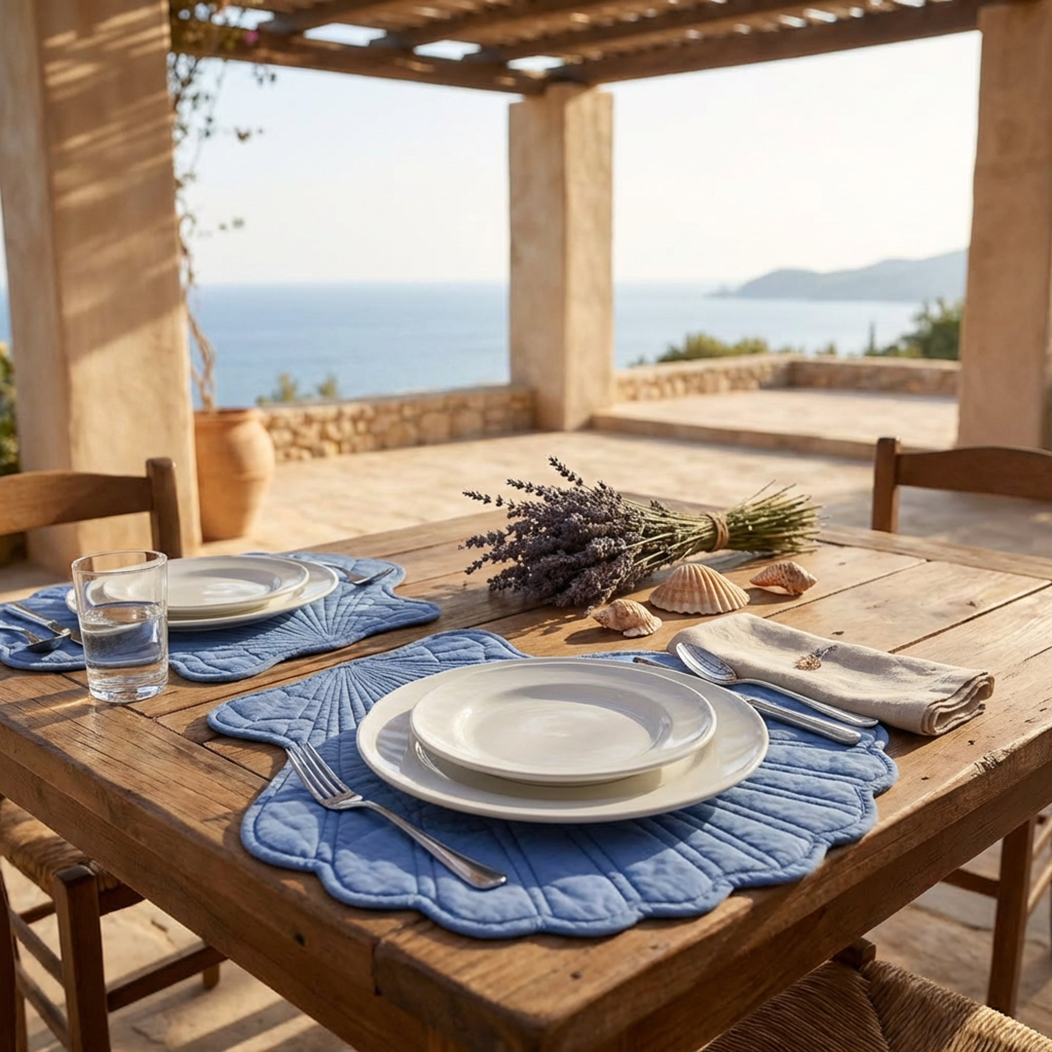 Tovaglietta conchiglia Saline azzurra