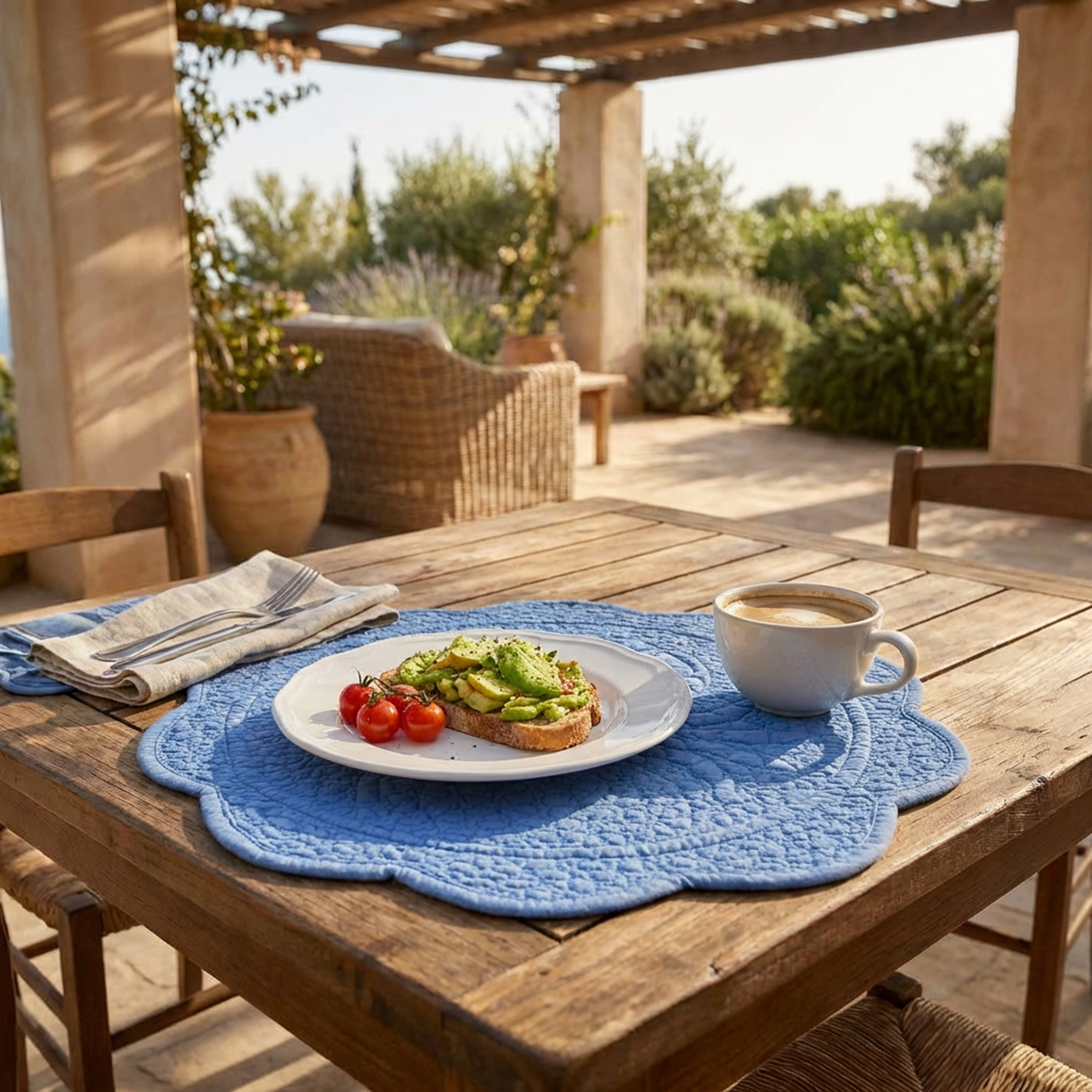 Tovaglietta granchio "Sea Life Saline" azzurra