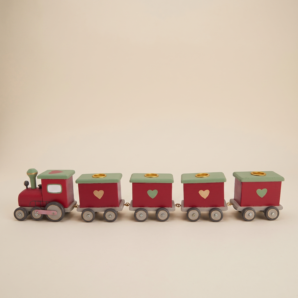 Trenino portacandela rosso