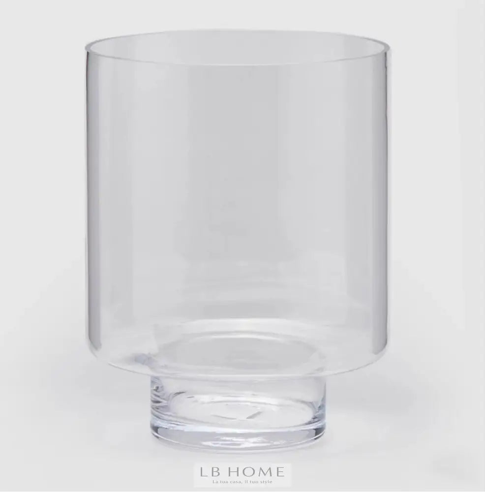 Vaso/portacandela cilindro con base Vaso vetro