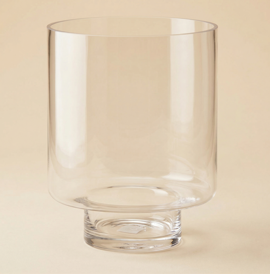 Vaso/portacandela cilindro con base h.35