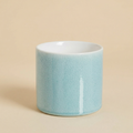 Portavaso ceramica smaltata azzurro h.13