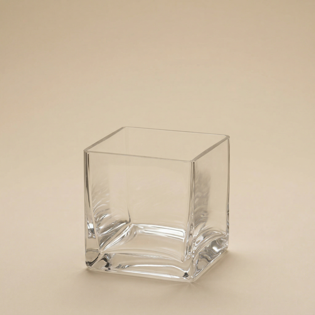 Vaso cubo vetro h.12