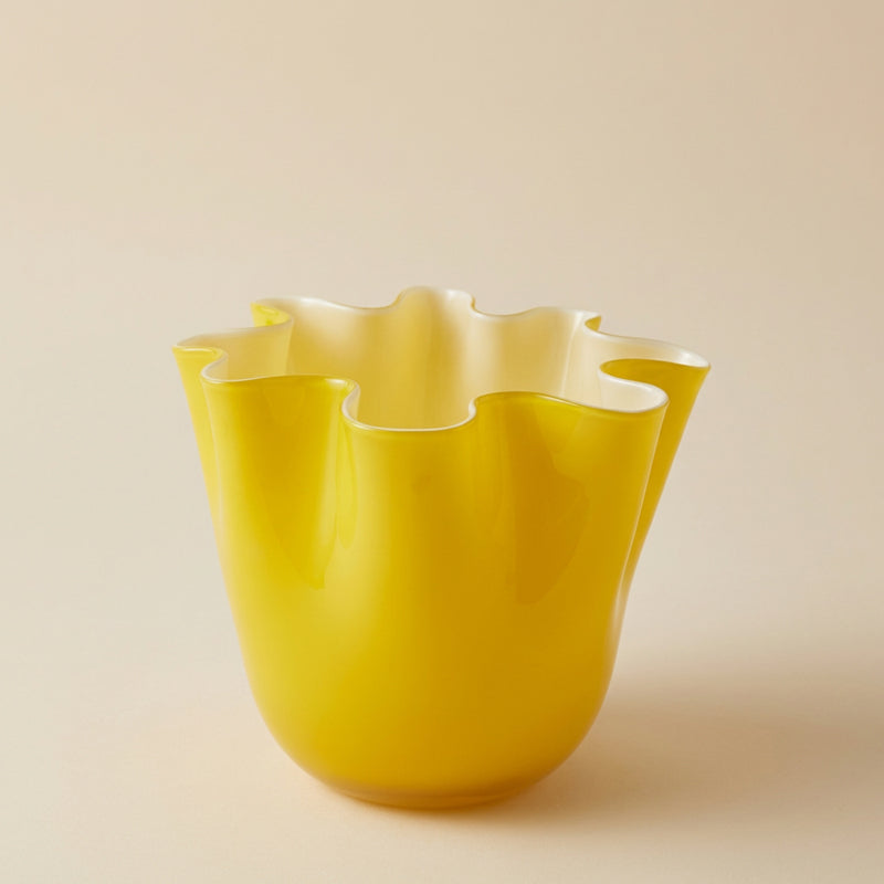 Vaso drappo h.18 giallo