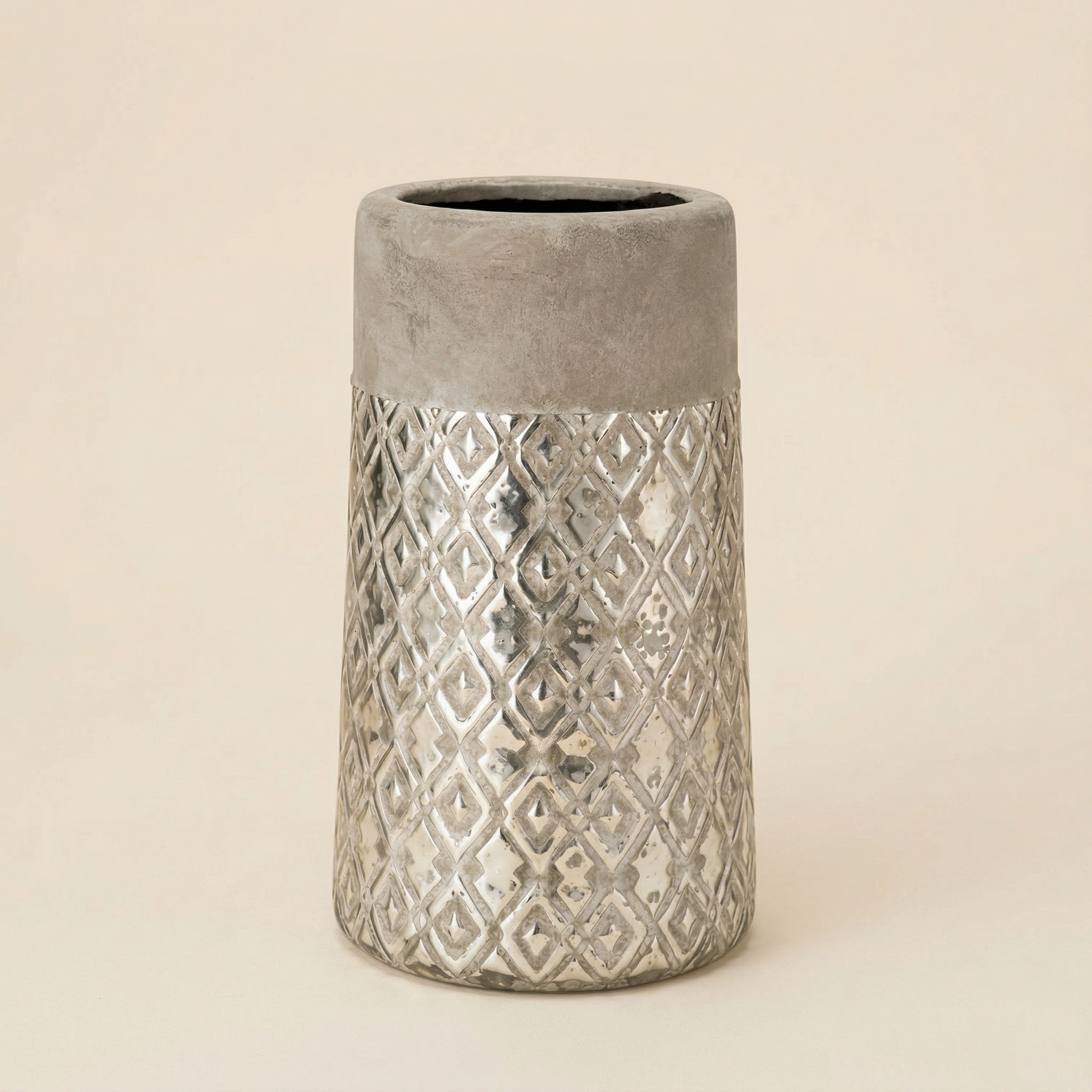 Vaso Mosaic Silver h.26