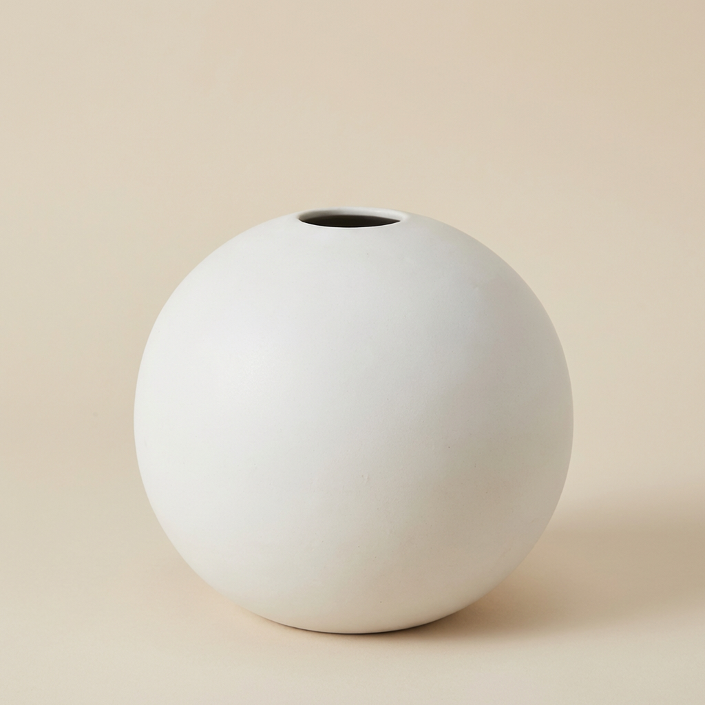 Vaso sfera opaco bianco h.18