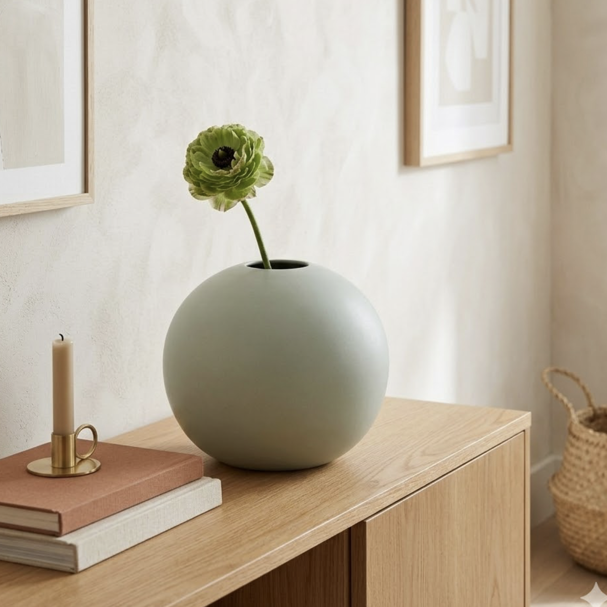 Vaso sfera opaco verde pastello h.18