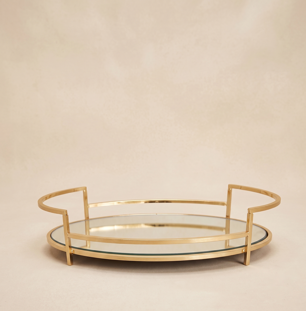 Vassoio specchio gold